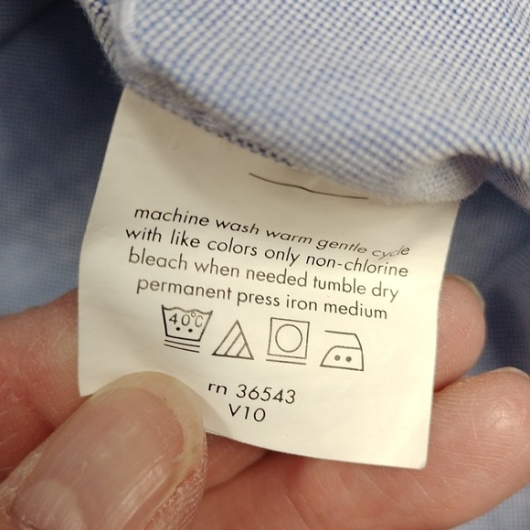 Chaps metallic blue men's long sleeve button down shirt size 16/16.5 (32/33) - Picture 6 of 11